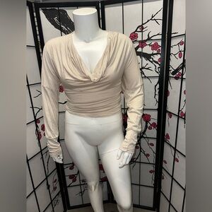 NWOT Cropped cowl neck blouse